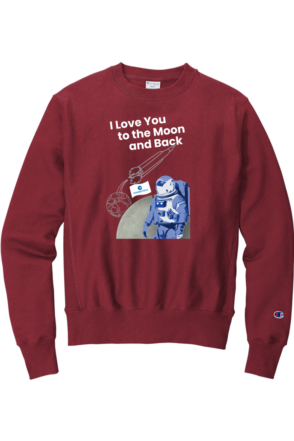 Connecticut - Moon & Back - Champion Crewneck Sweatshirt