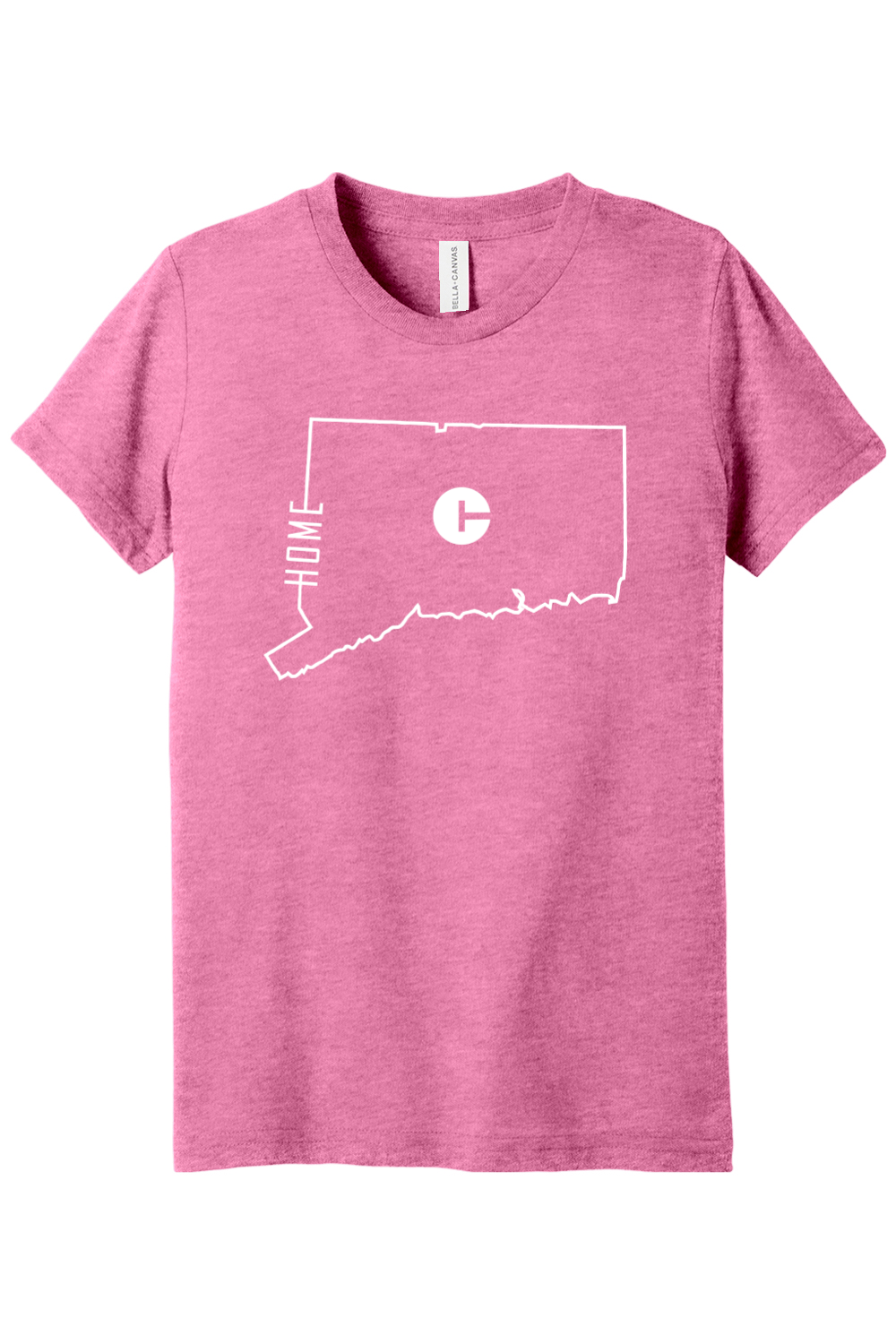 Connecticut - State Outline Home - Youth BELLA+CANVAS Short Sleeve Tee