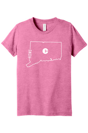Connecticut - State Outline Home - Youth BELLA+CANVAS Short Sleeve Tee