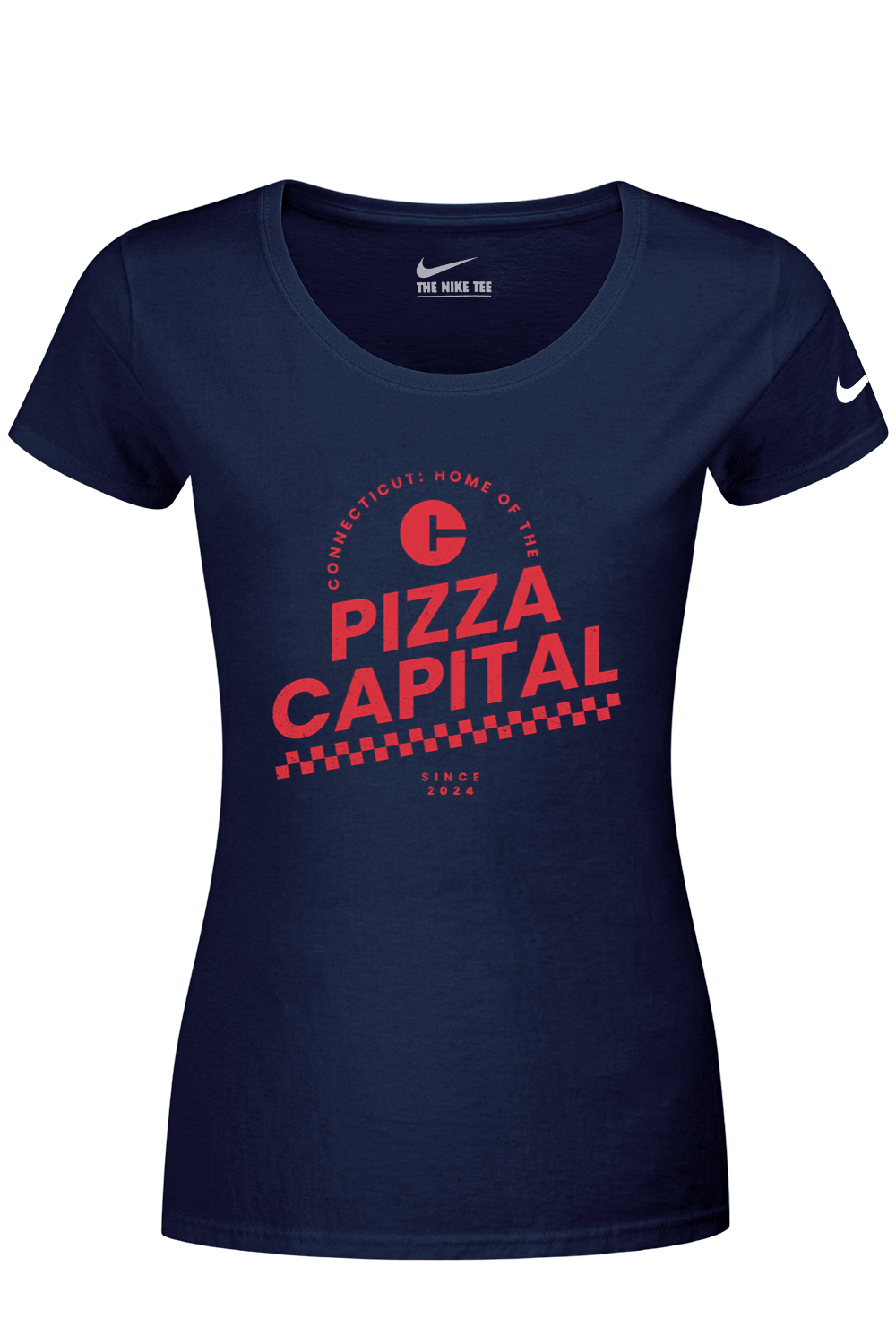 Connecticut - Pizza Capital - Nike Ladies Dri-FIT Cotton/Poly Tee