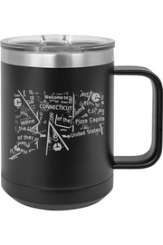Connecticut - Pizza State - 15oz Insulated Coffee Mug