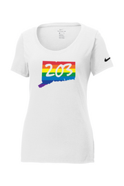 Connecticut - Area Code - Nike Ladies Core Cotton Tee