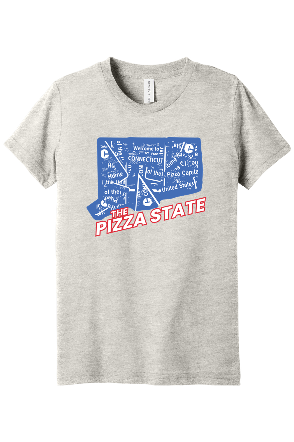 Connecticut - The Pizza State - Youth BELLA+CANVAS Short Sleeve Tee