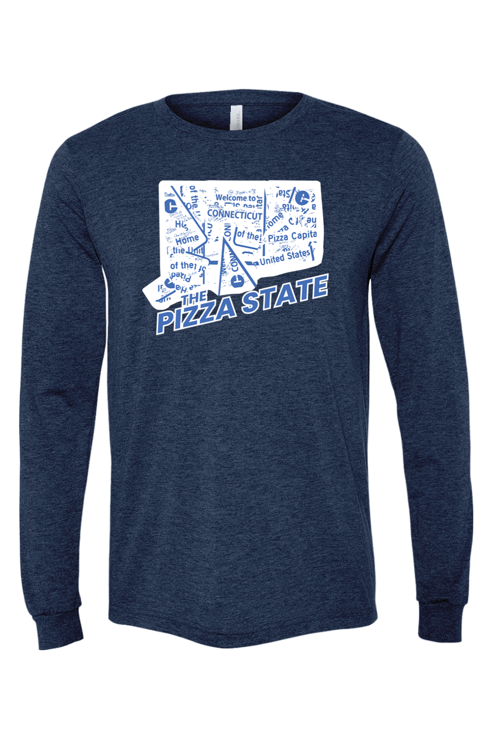 Connecticut - The Pizza State - BELLA + CANVAS Unisex Long Sleeve Tee