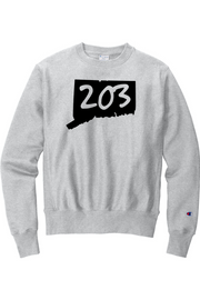 Connecticut - Area Code - Champion Crewneck Sweatshirt