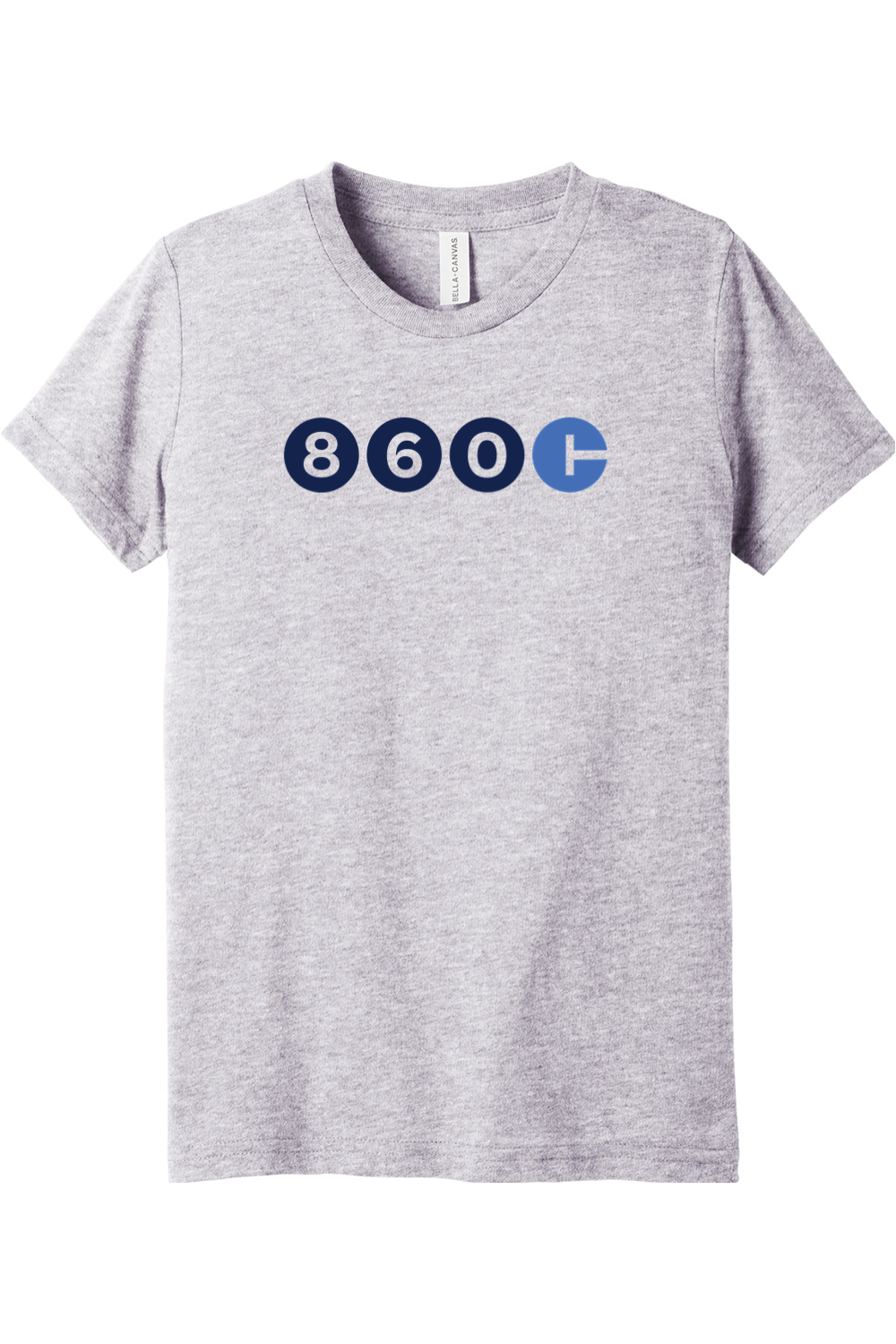 Connecticut - Area Code - Youth BELLA+CANVAS Short Sleeve Tee