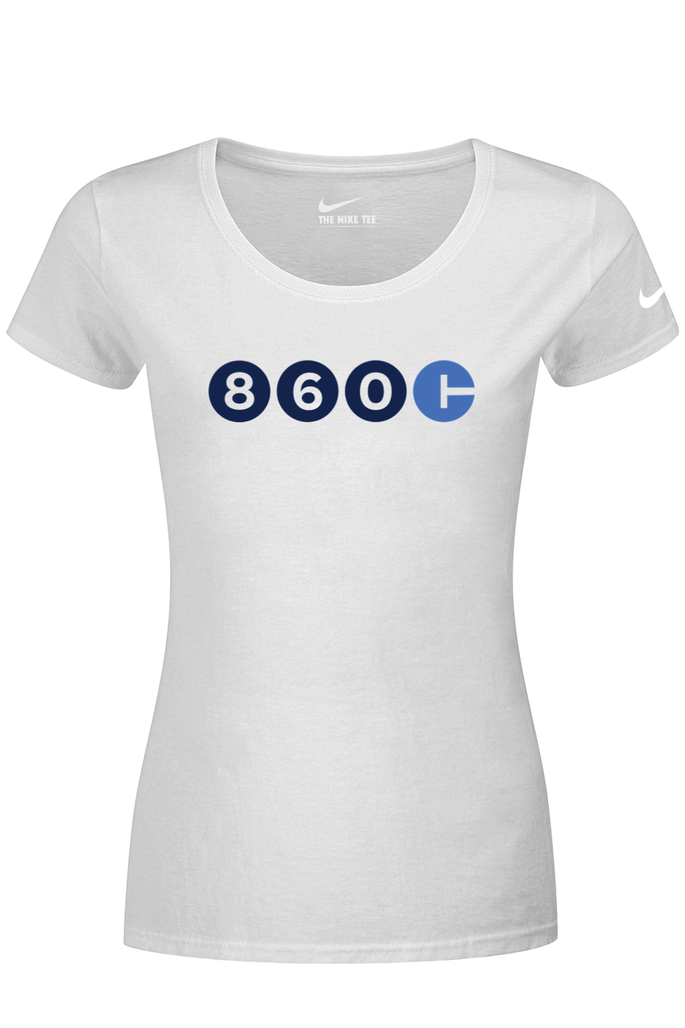 Connecticut - Area Code - Nike Ladies Dri-FIT Cotton/Poly Tee