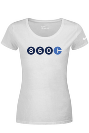 Connecticut - Area Code - Nike Ladies Dri-FIT Cotton/Poly Tee