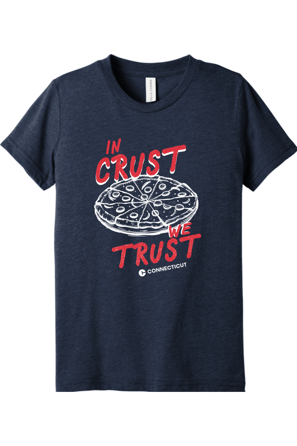 Connecticut - In Crust We Trust - Youth BELLA+CANVAS Short Sleeve Tee