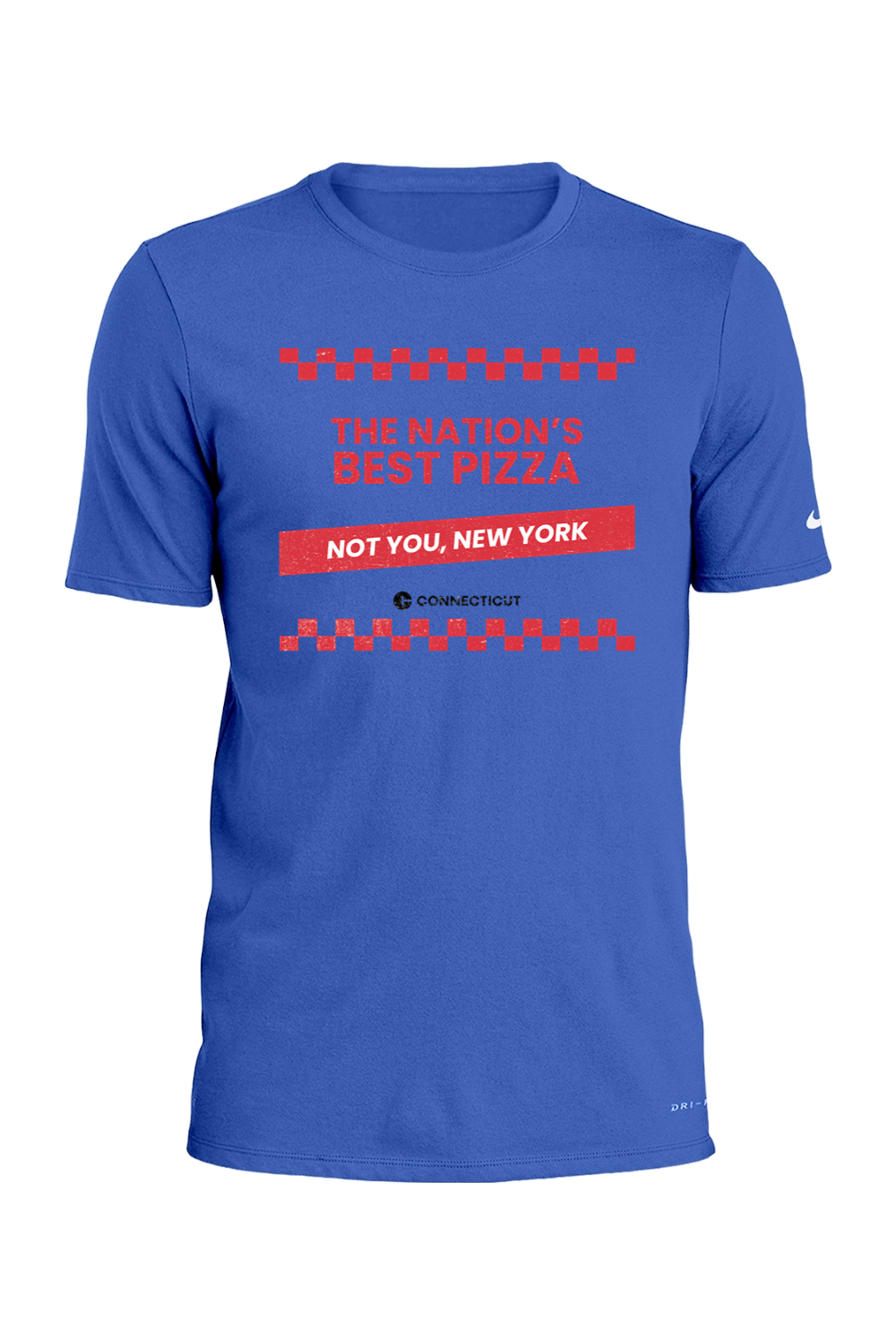 Connecticut - The Nation's Best Pizza - Nike Dri-FIT Cotton/Poly Tee