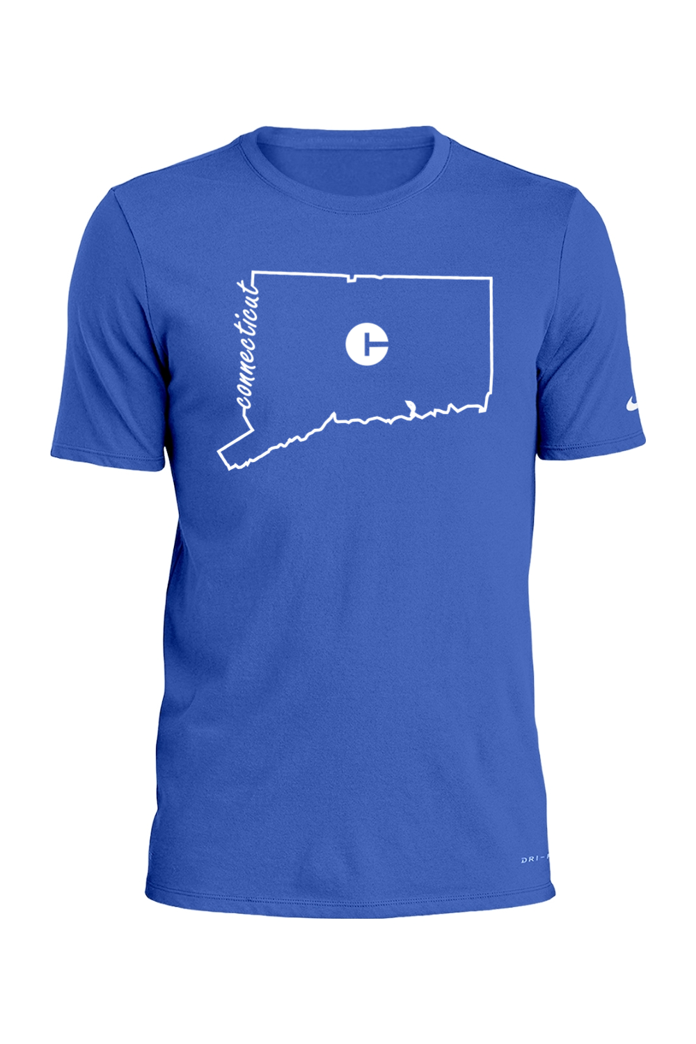 Connecticut - State Outline - Nike Dri-FIT Cotton/Poly Tee