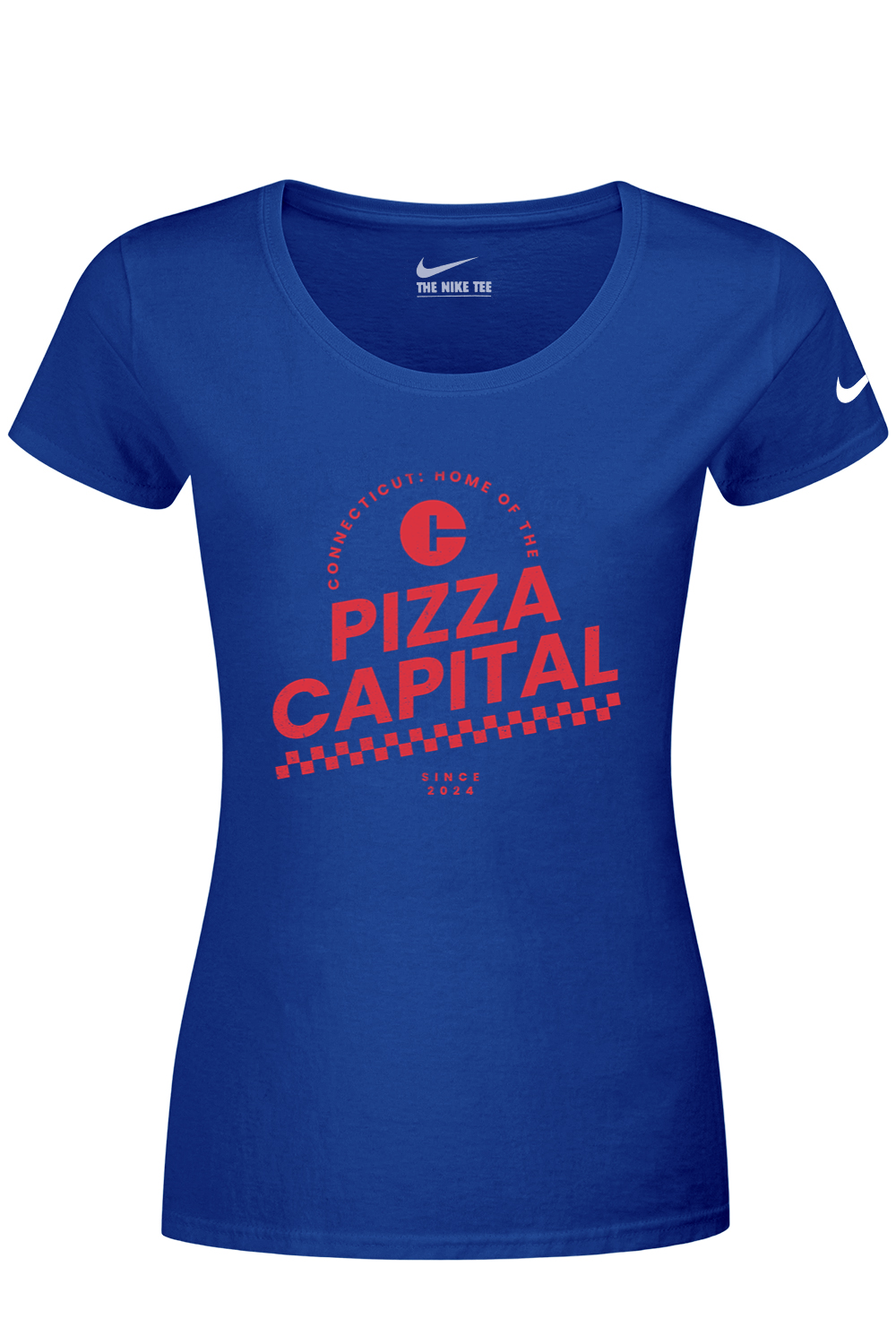 Connecticut - Pizza Capital - Nike Ladies Dri-FIT Cotton/Poly Tee