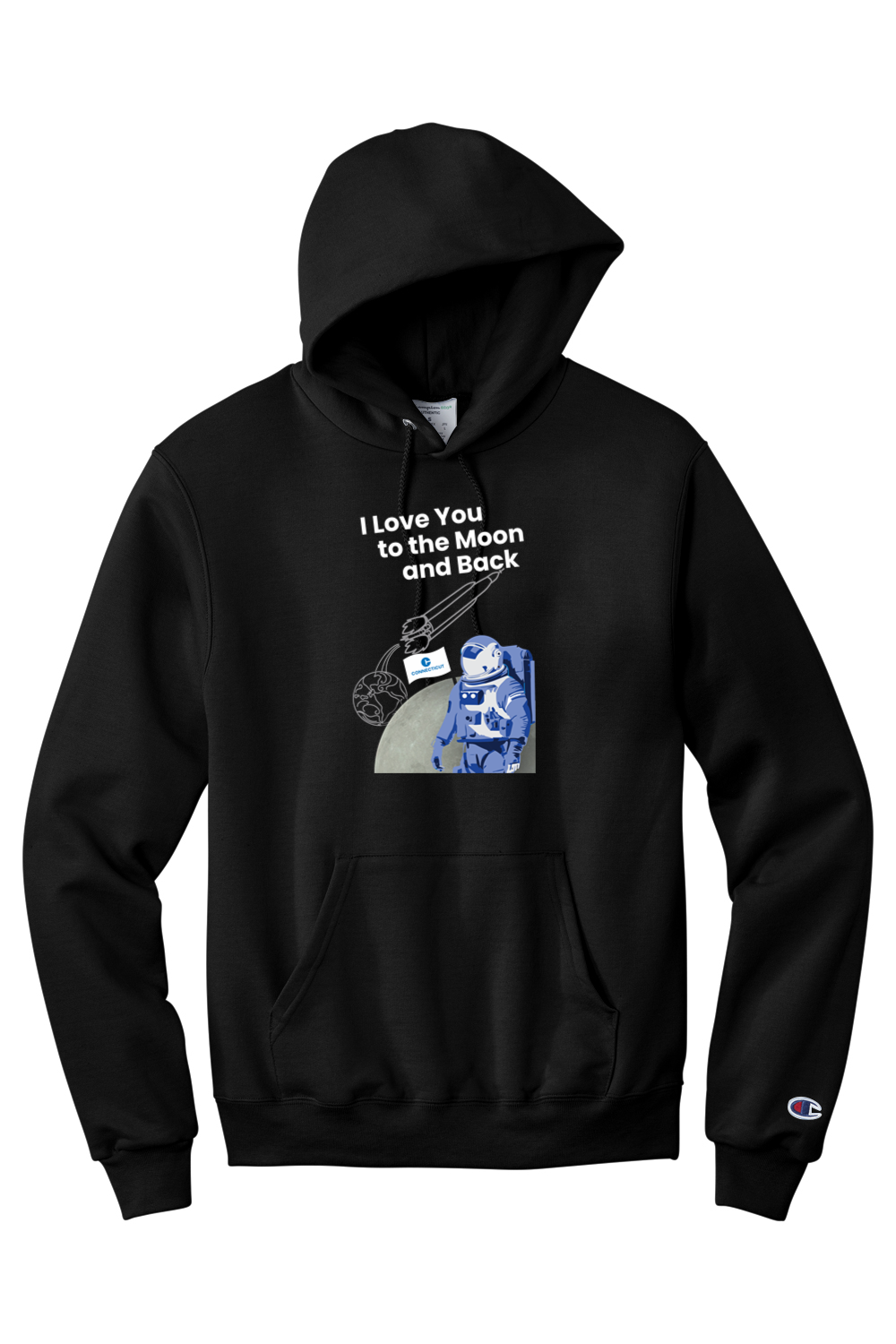 Connecticut - Moon & Back - Champion Hooded Sweatshirt