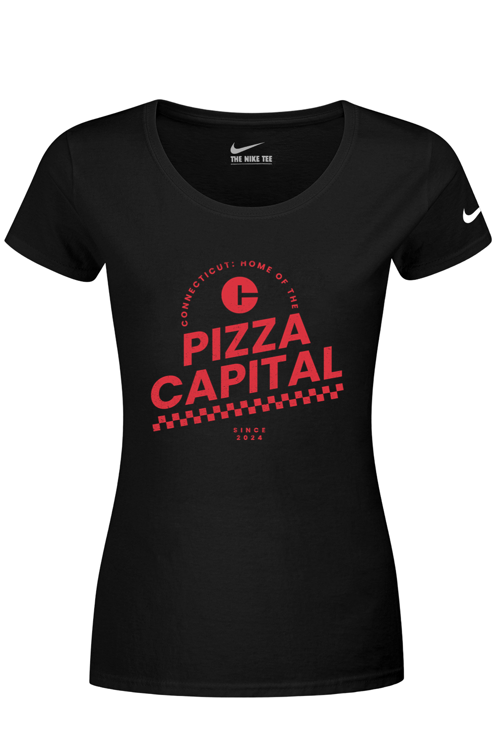 Connecticut - Pizza Capital - Nike Ladies Dri-FIT Cotton/Poly Tee