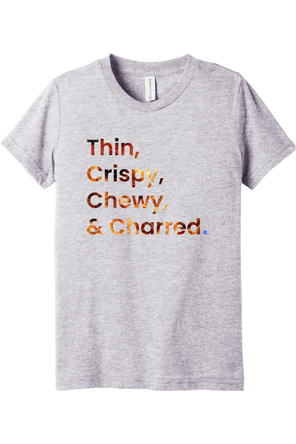 Connecticut - Thin, Crispy, Chewy & Charred - Youth BELLA+CANVAS Short Sleeve Tee