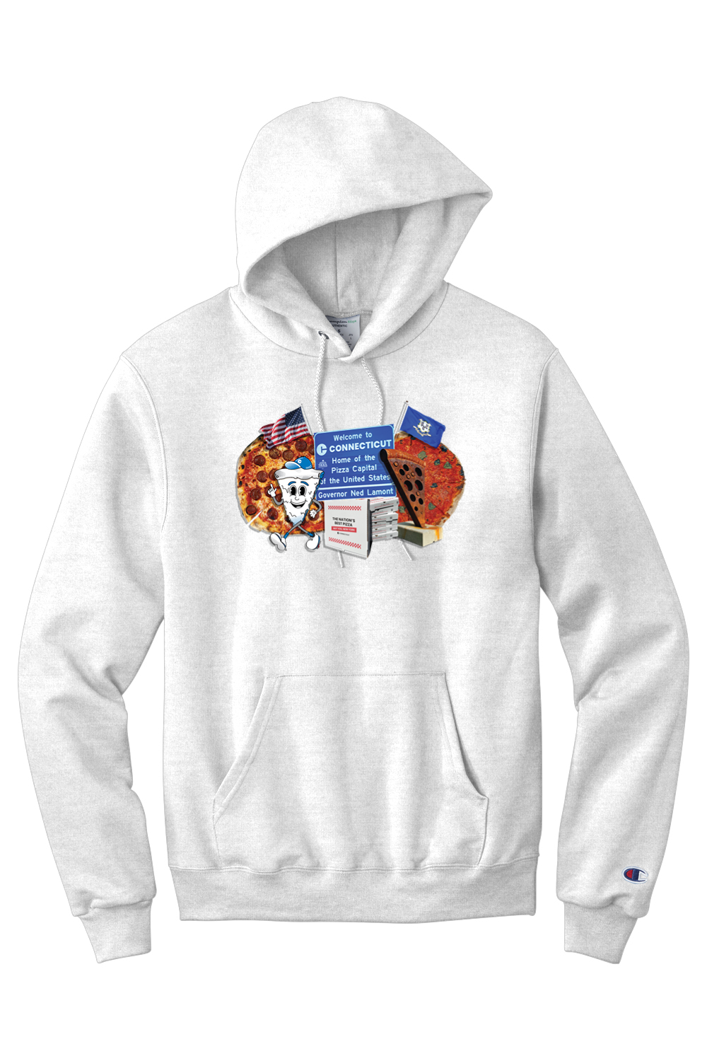 Connecticut - Nation's Best Pizza - Champion Hooded Sweatshirt