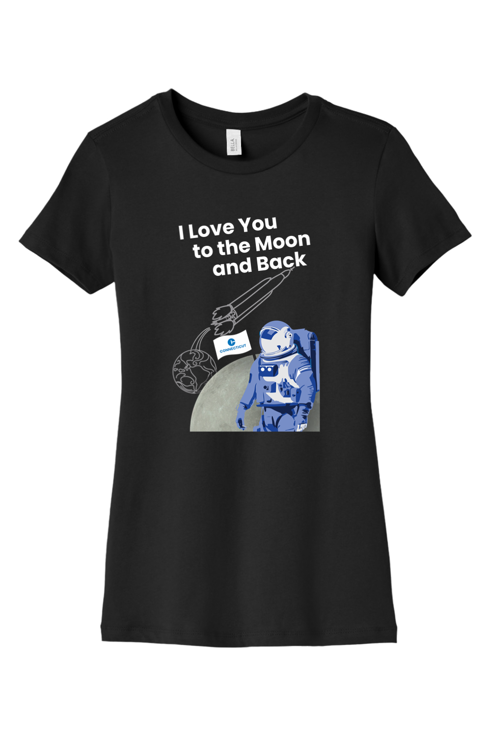 Connecticut - Moon & Back - BELLA+CANVAS Women’s Slim Fit Tee