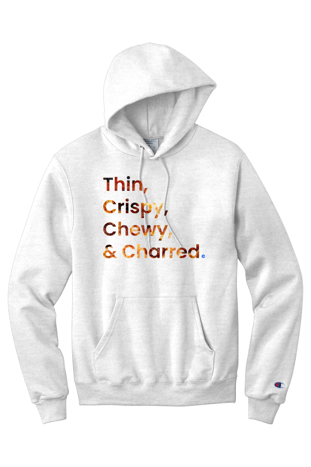 Connecticut - Thin, Crispy, Chewy & Charred - Champion Hooded Sweatshirt