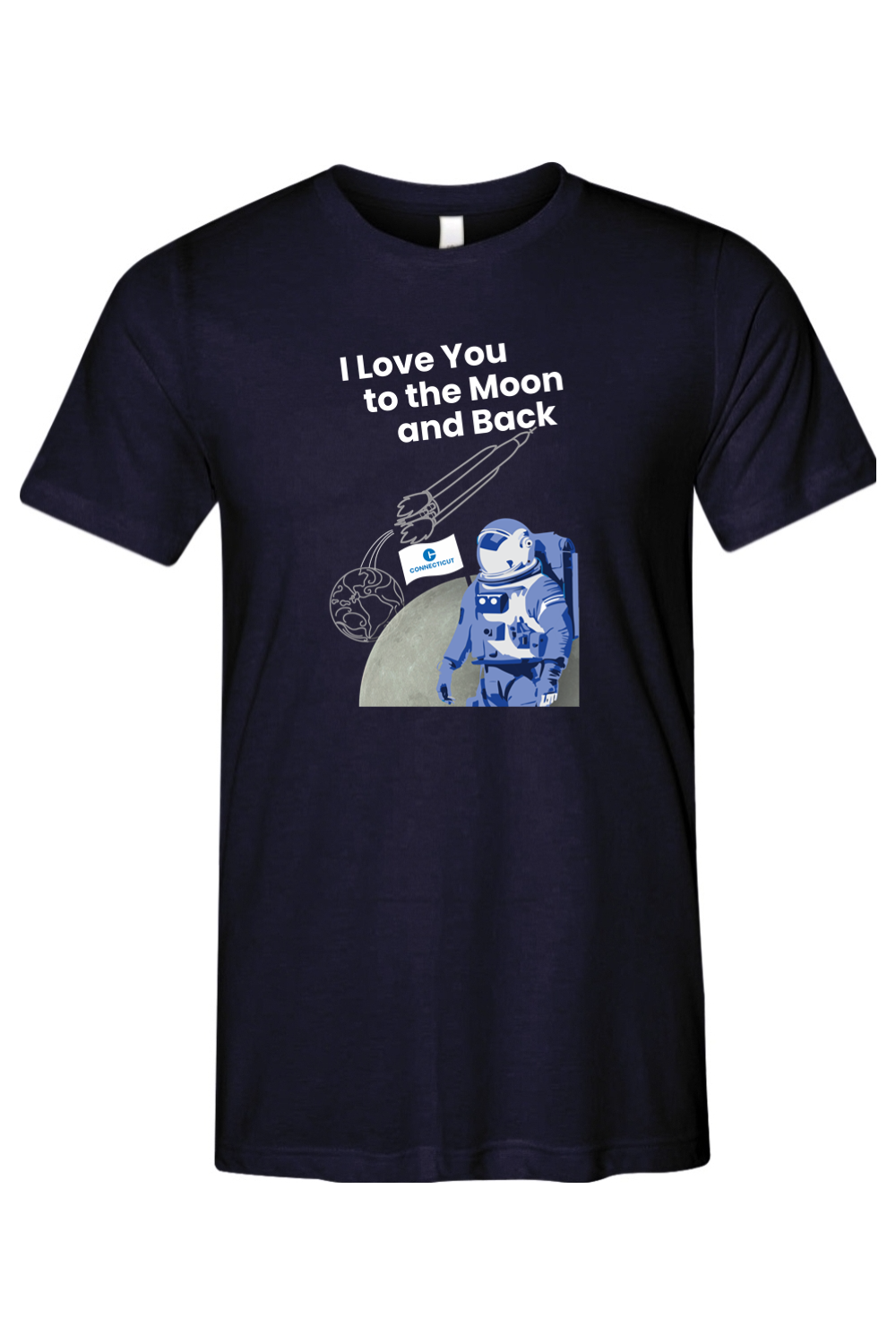 Connecticut - Moon & Back - Bella + Canvas Short Sleeve Tee