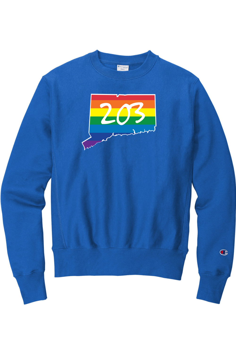 Connecticut - Area Code - Champion Crewneck Sweatshirt
