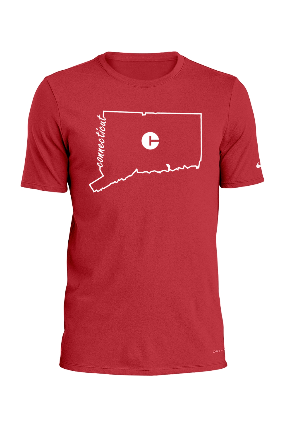 Connecticut - State Outline - Nike Dri-FIT Cotton/Poly Tee