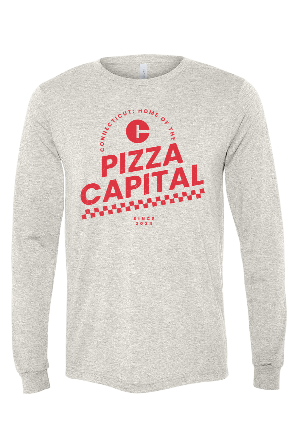 Connecticut - Pizza Capital - BELLA + CANVAS Unisex Long Sleeve Tee