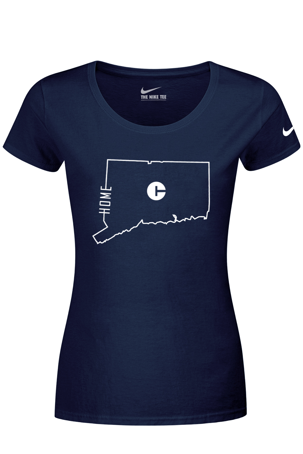 Connecticut - State Outline Home - Nike Ladies Dri-FIT Cotton/Poly Tee