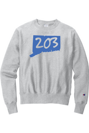 Connecticut - Area Code - Champion Crewneck Sweatshirt