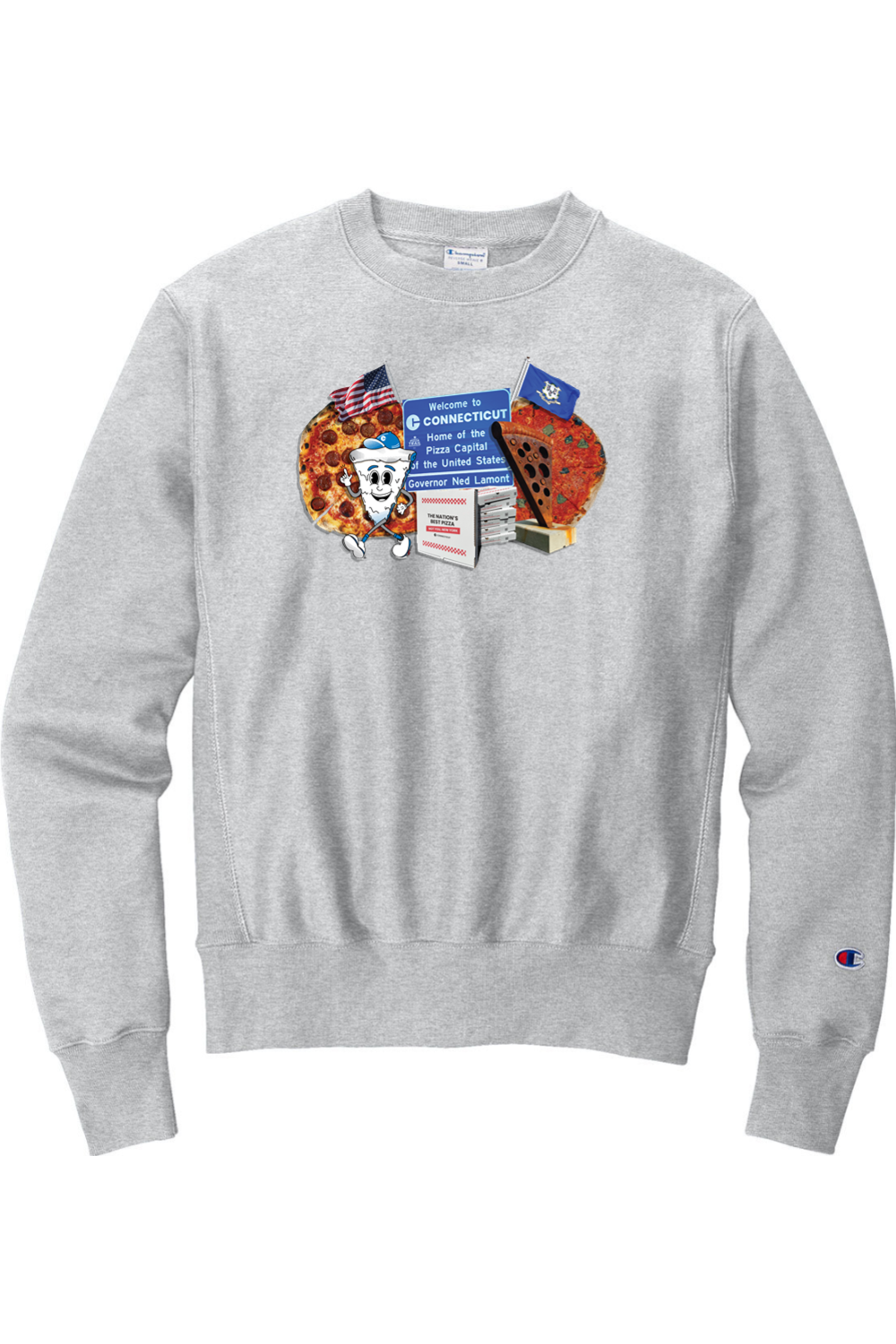 Connecticut - Nation's Best Pizza - Champion Crewneck Sweatshirt