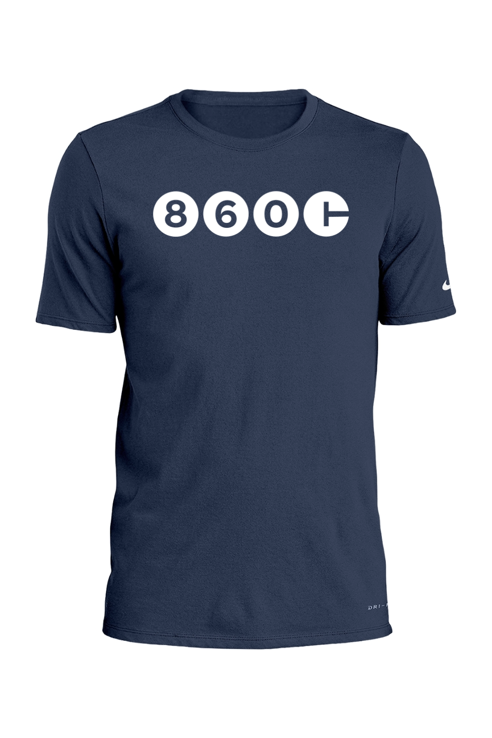 Connecticut - Area Code - Nike Dri-FIT Cotton/Poly Tee
