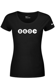 Connecticut - Area Code - Nike Ladies Dri-FIT Cotton/Poly Tee
