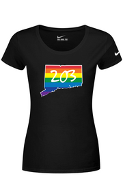 Connecticut - Area Code - Nike Ladies Dri-FIT Cotton/Poly Tee