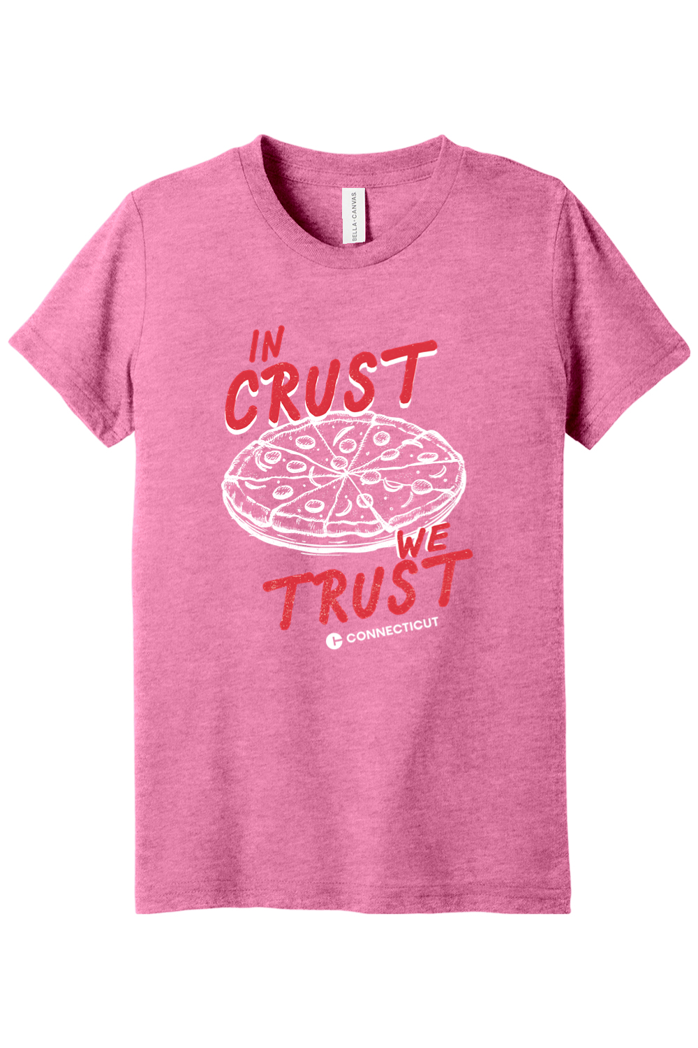 Connecticut - In Crust We Trust - Youth BELLA+CANVAS Short Sleeve Tee