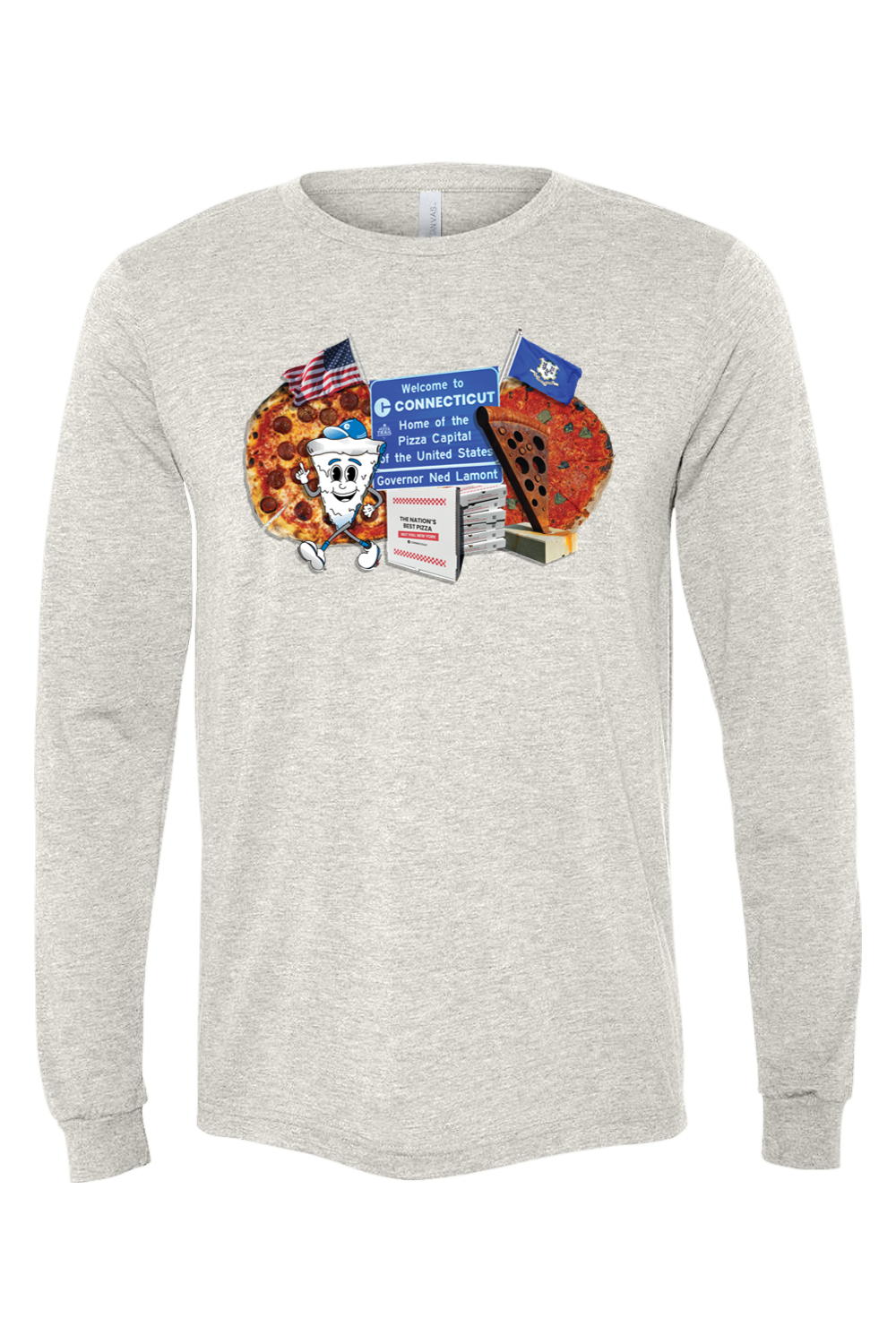 Connecticut - Nation's Best Pizza - BELLA + CANVAS Unisex Long Sleeve Tee