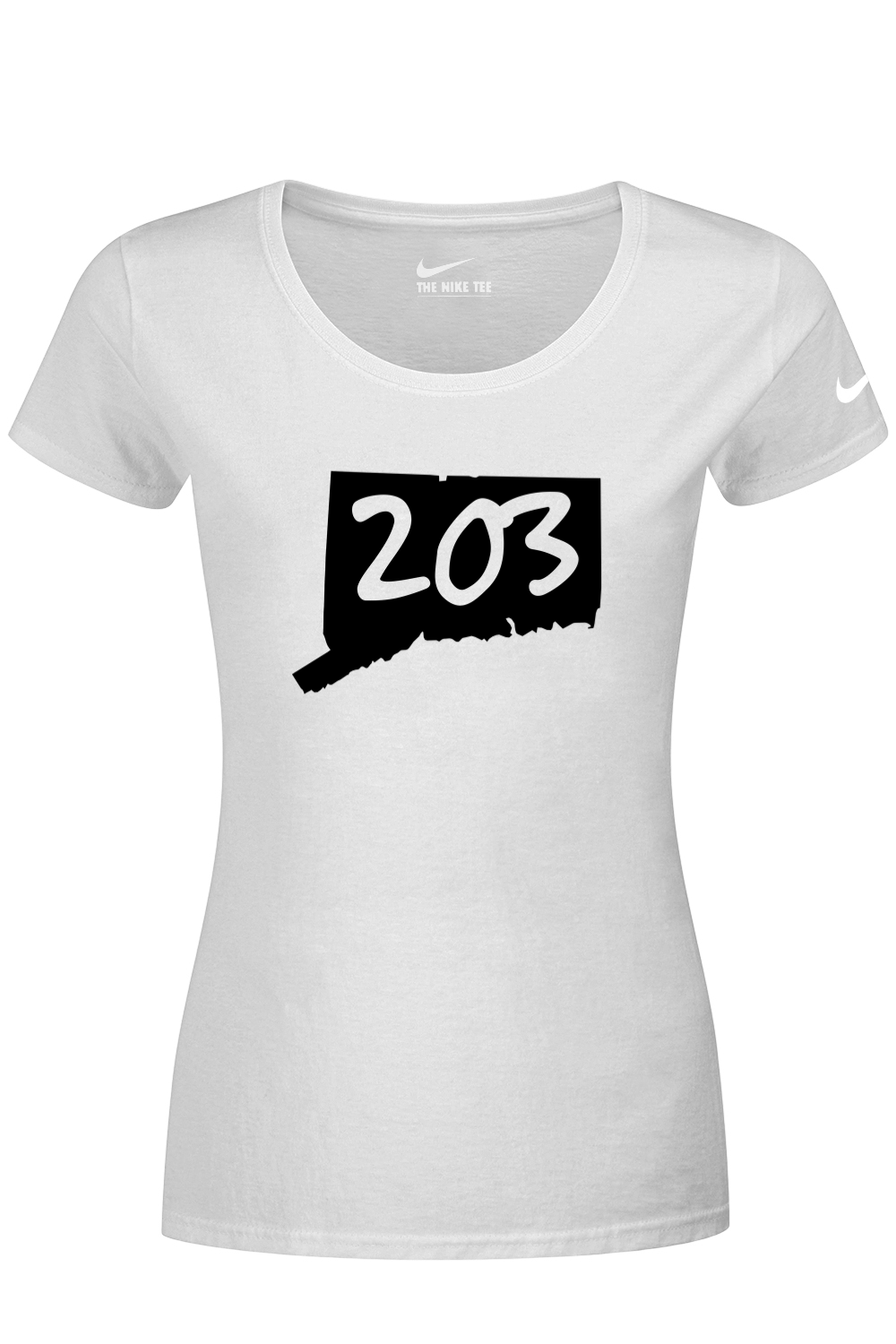 Connecticut - Area Code - Nike Ladies Dri-FIT Cotton/Poly Tee
