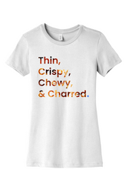 Connecticut - Thin, Crispy, Chewy & Charred - BELLA+CANVAS Women’s Slim Fit Tee