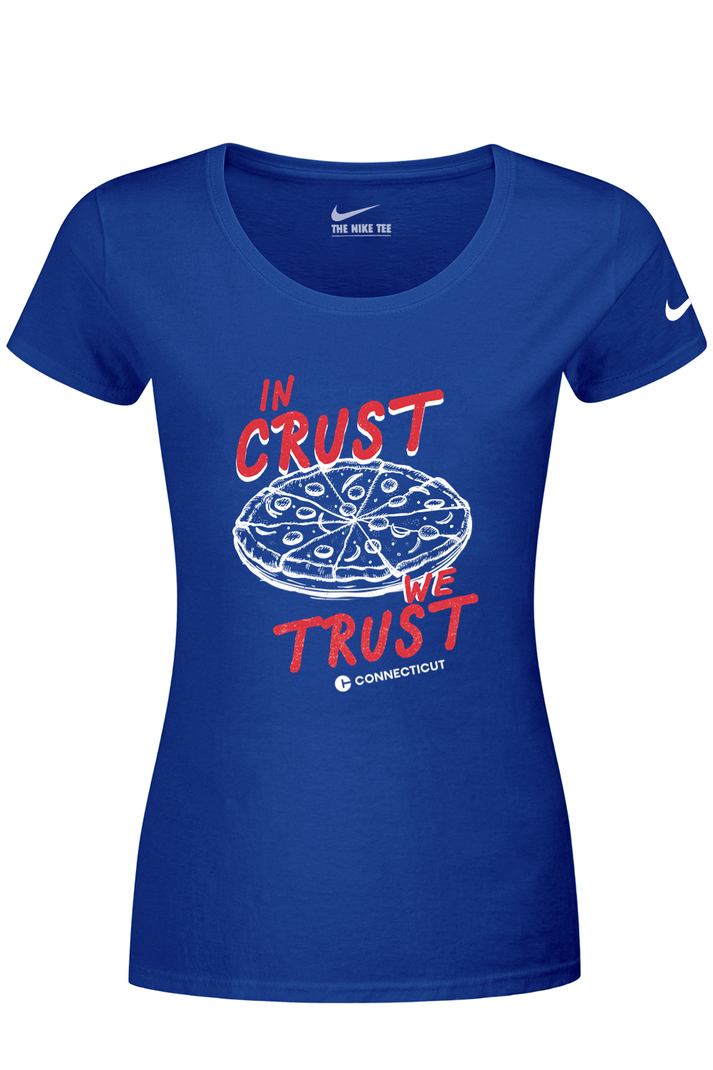 Connecticut - In Crust We Trust - Nike Ladies Dri-FIT Cotton/Poly Tee