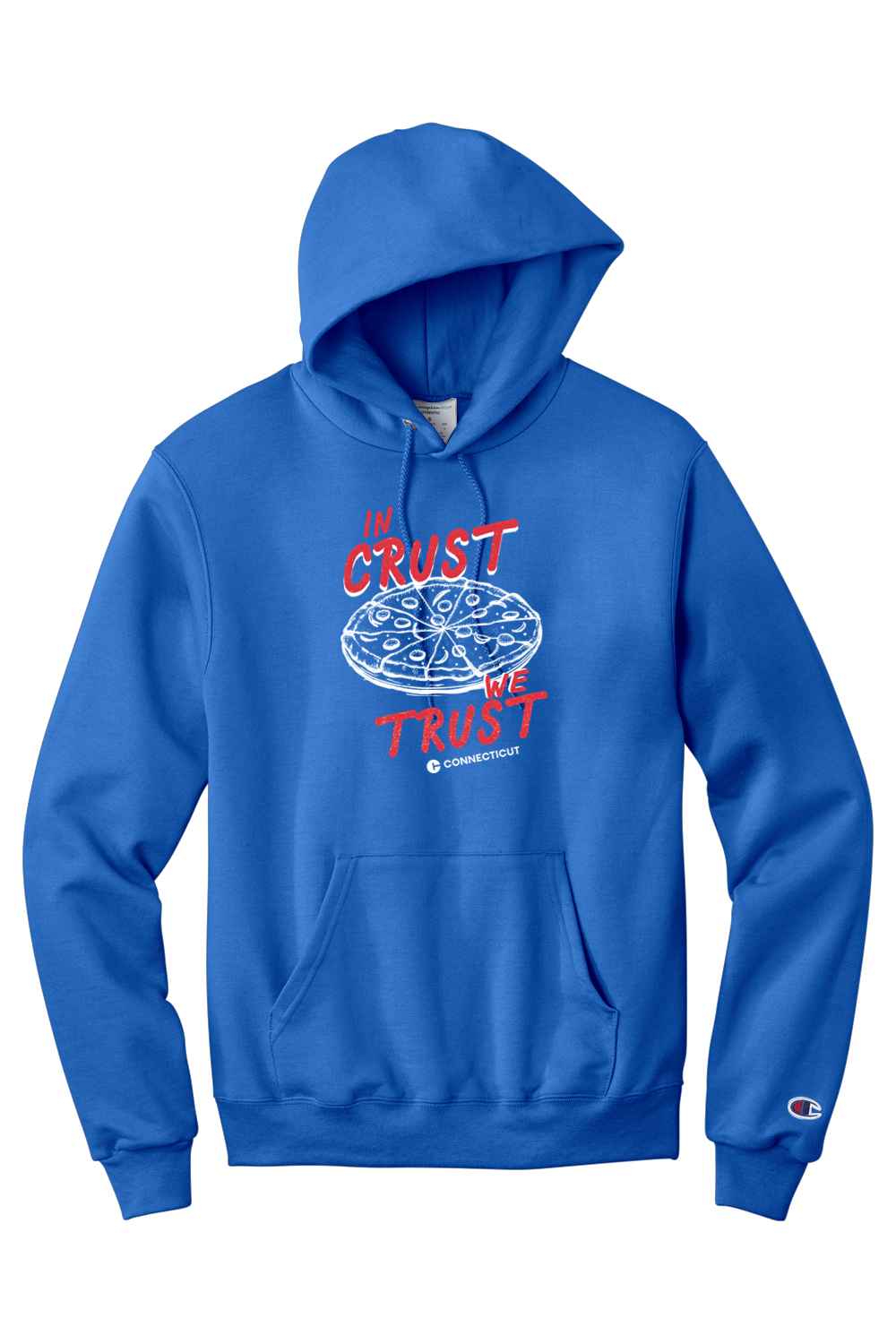 Connecticut - In Crust We Trust - Champion Hooded Sweatshirt