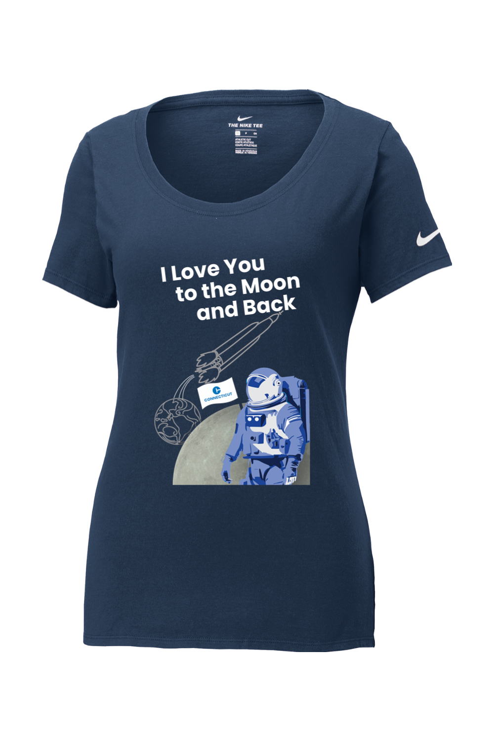 Connecticut - Moon & Back - Nike Ladies Core Cotton Tee
