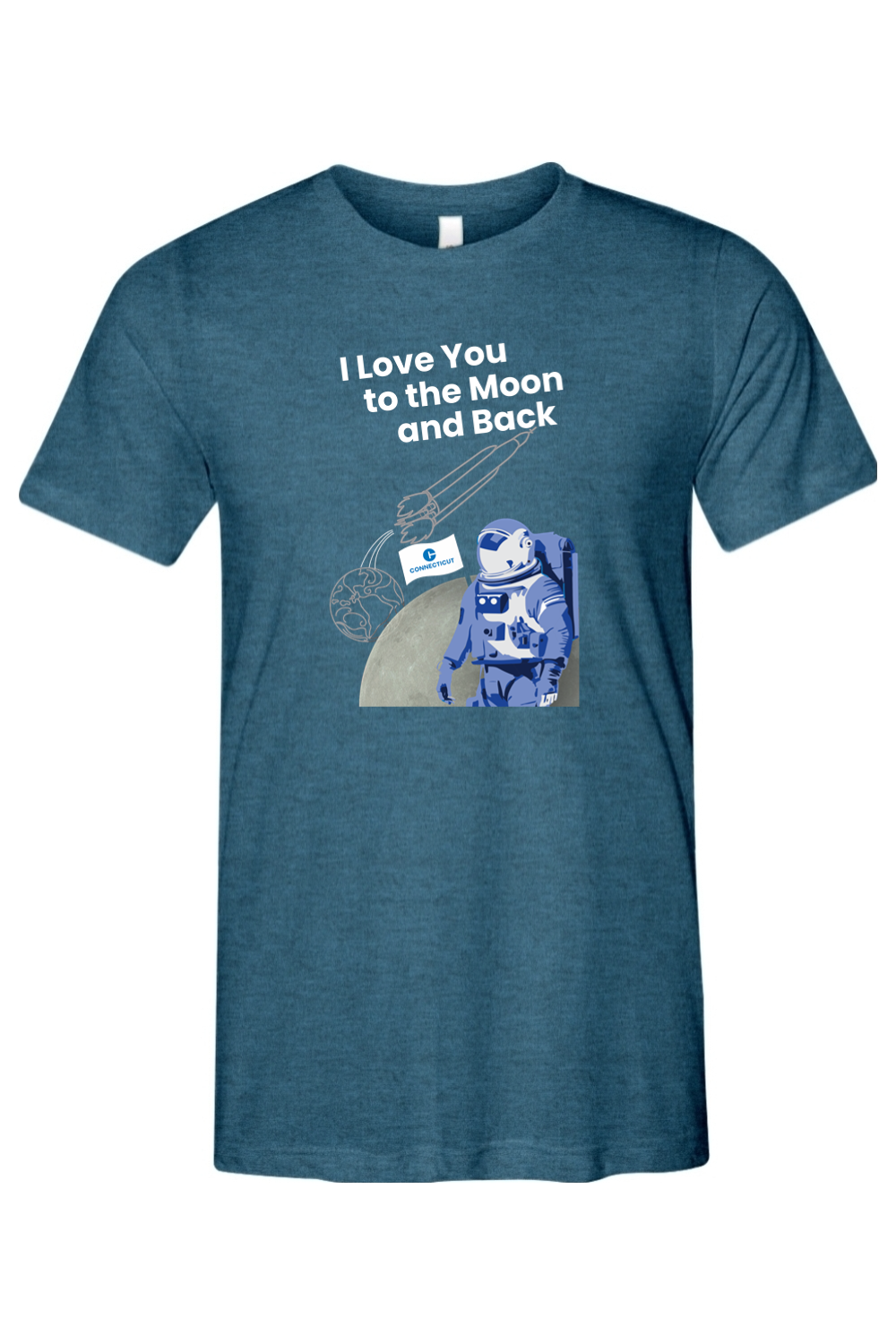 Connecticut - Moon & Back - Bella + Canvas Short Sleeve Tee