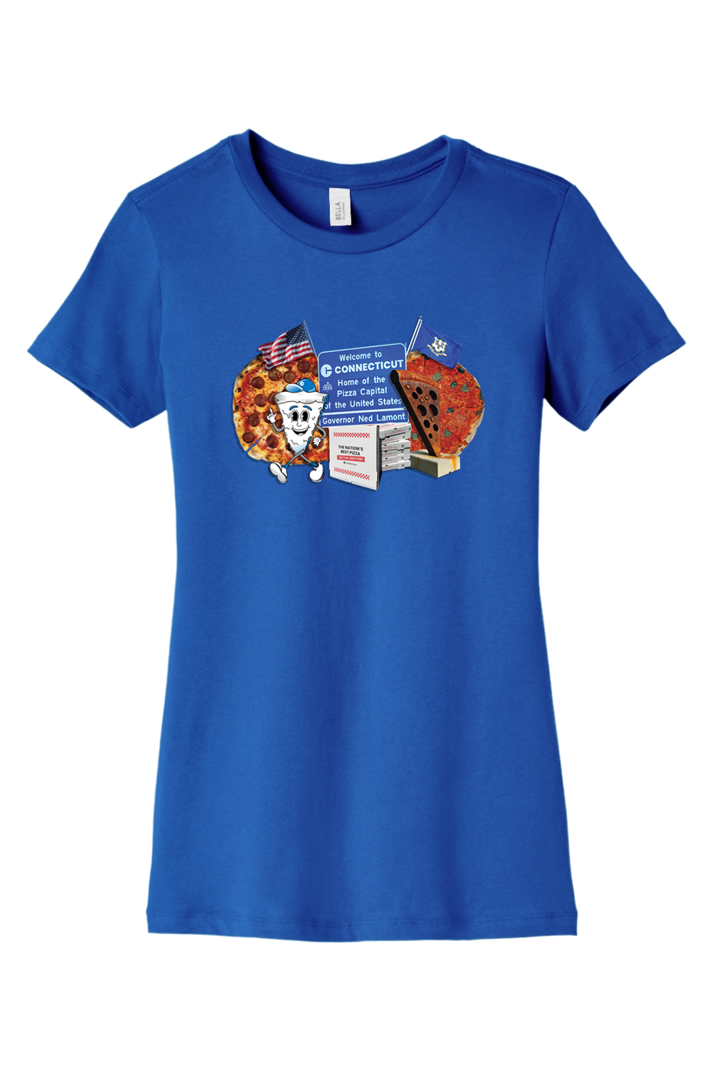 Connecticut - Pizza Collage - BELLA+CANVAS Women’s Slim Fit Tee