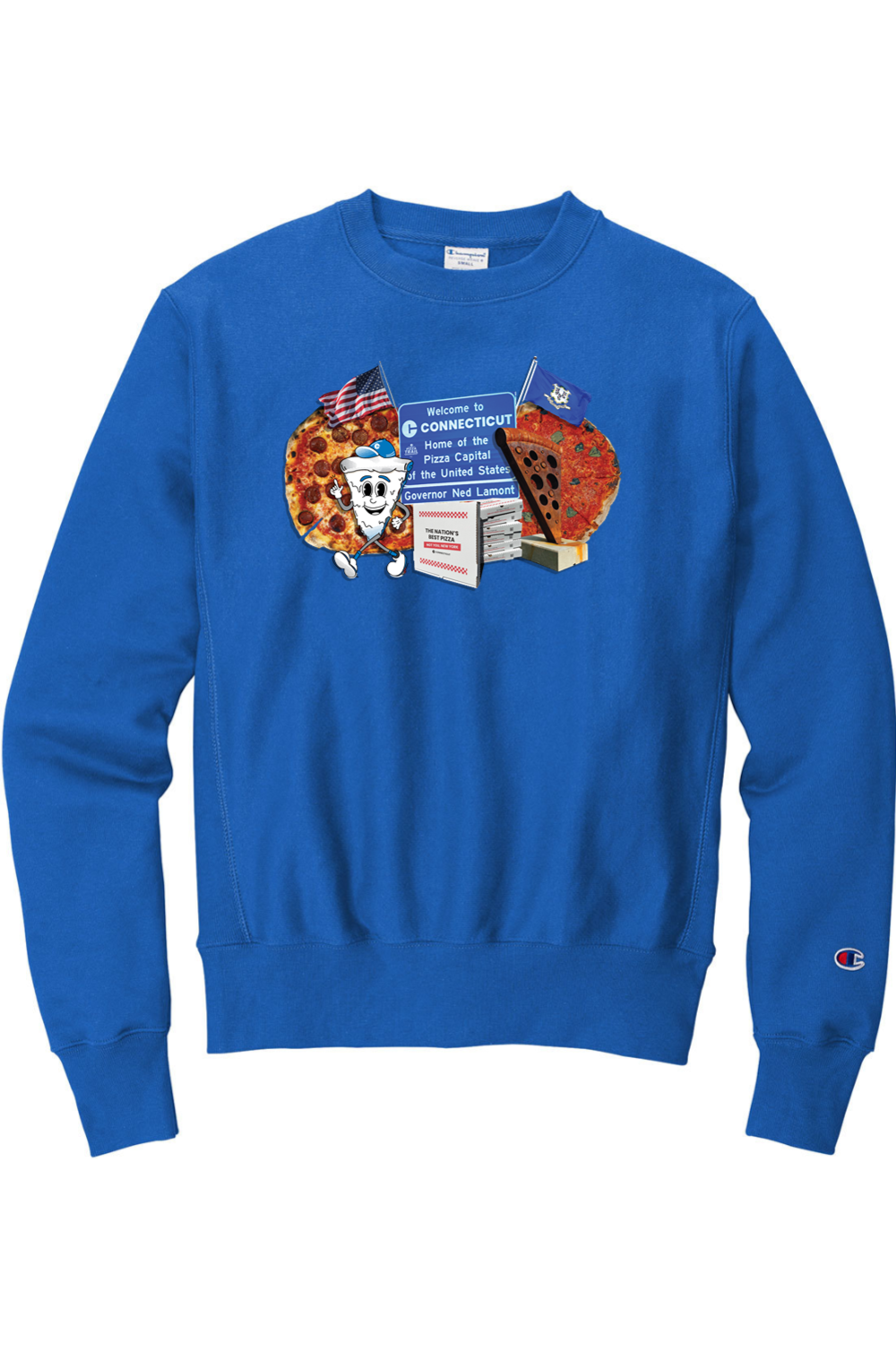 Connecticut - Pizza Collage - Champion Crewneck Sweatshirt