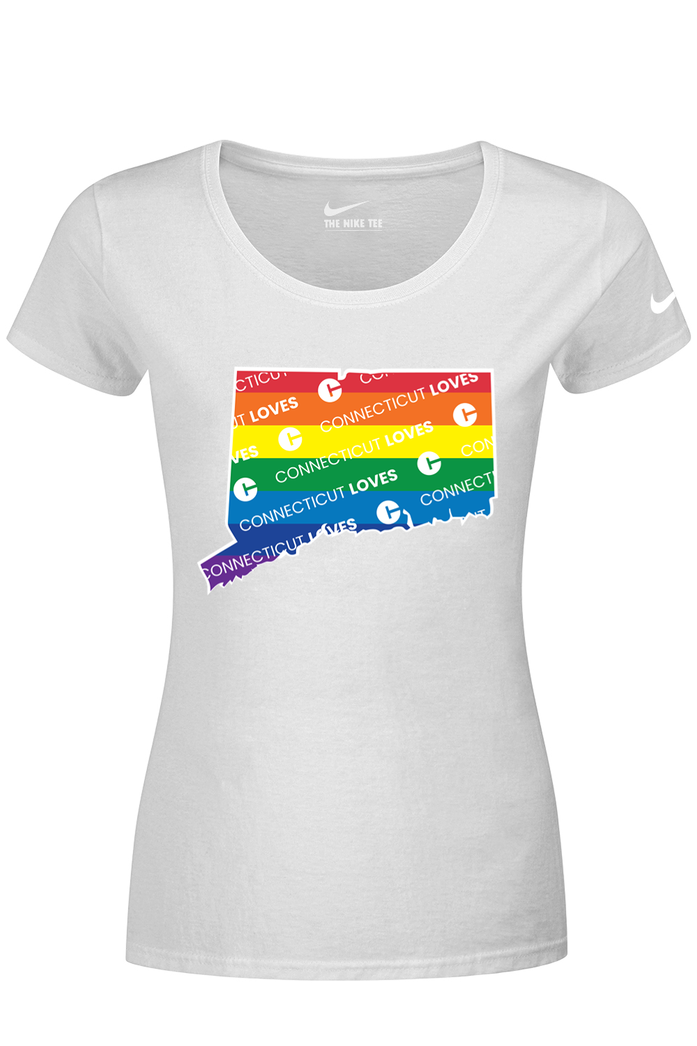 Connecticut - State Logo - Nike Ladies Dri-FIT Cotton/Poly Tee