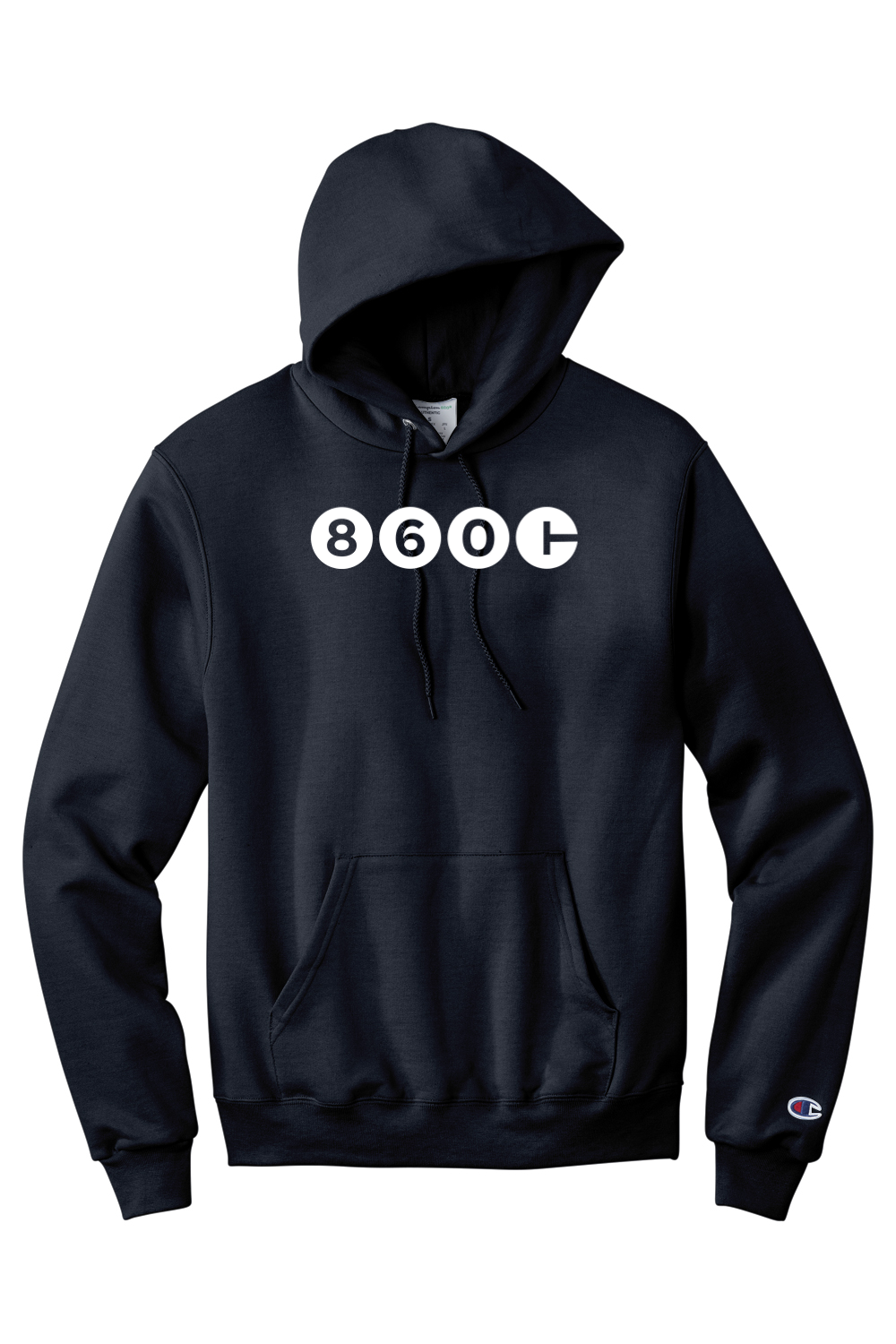 Connecticut - Area Code - Champion Hooded Sweatshirt