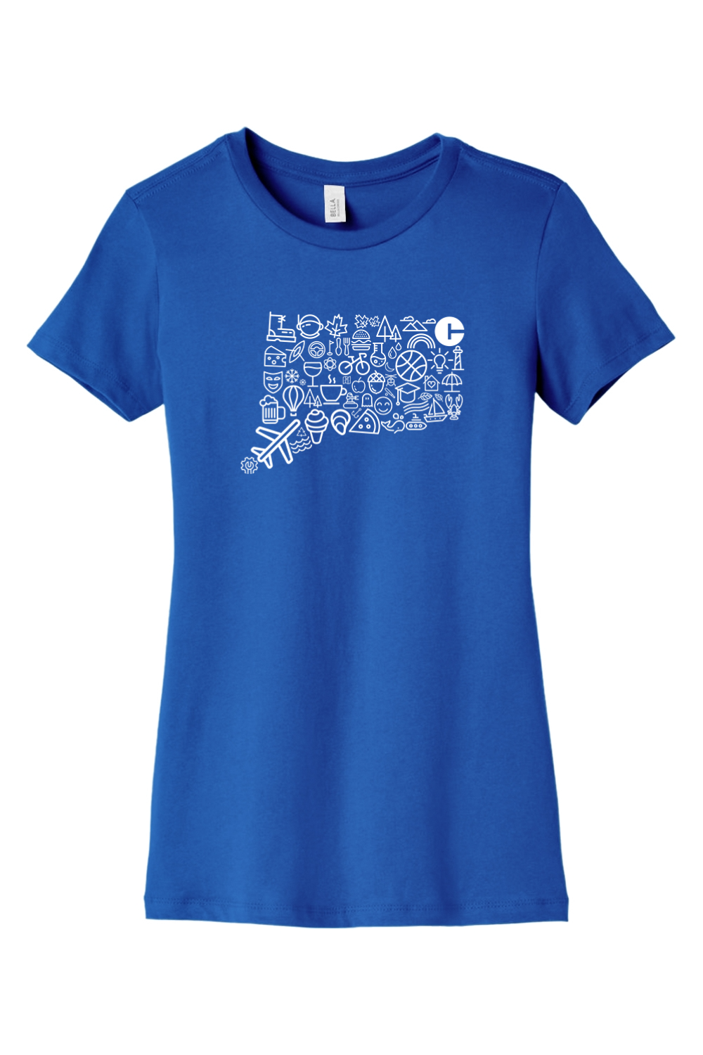 Connecticut - Iconography State - BELLA+CANVAS Women’s Slim Fit Tee