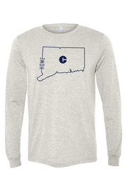 Connecticut - Home State Outline - BELLA + CANVAS Unisex Long Sleeve Tee