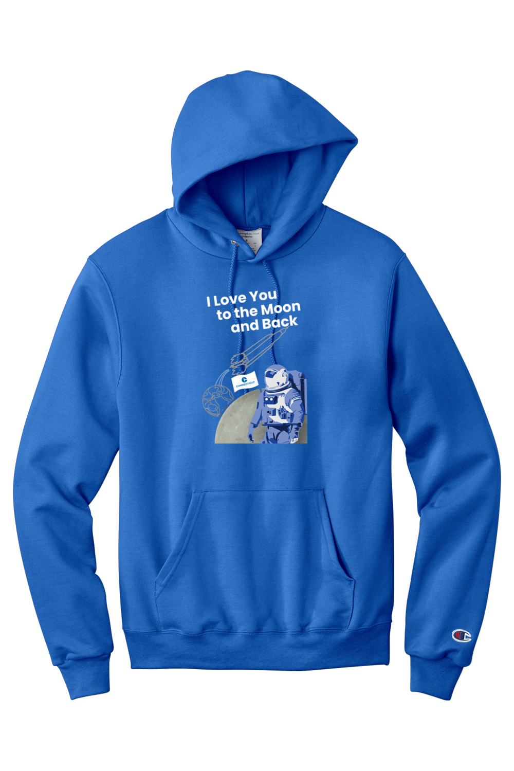 Connecticut - Moon & Back - Champion Hooded Sweatshirt