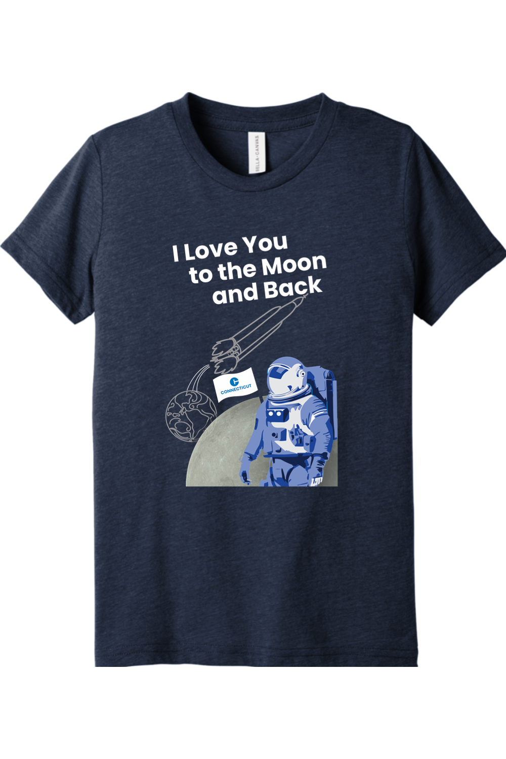 Connecticut - Moon & Back - Youth BELLA+CANVAS Short Sleeve Tee