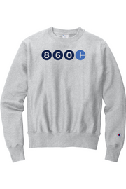 Connecticut - Area Code - Champion Crewneck Sweatshirt