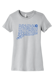 Connecticut - Icons Collage - BELLA+CANVAS Women’s Slim Fit Tee
